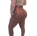Legging Cós Alto Com Bolso Marrom Chocolate — Authentic Girl