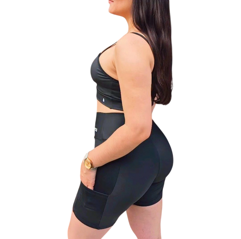 Shorts Verano com Bolso Preto- Authentic Girl