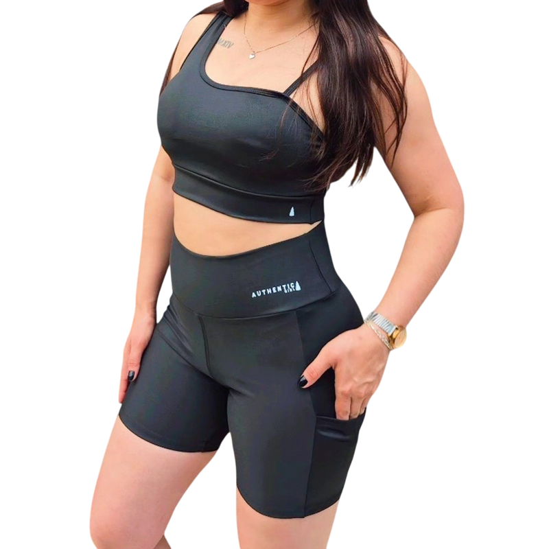 Shorts Verano com Bolso Preto- Authentic Girl