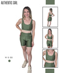 Conjunto Short VBN - Canelado (Verde Pistache).